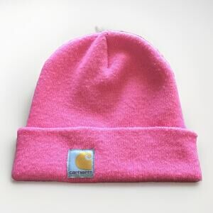 Carhartt Youth Pink Acrylic Watch Hat Beanie Logo Patch Winter Cap OS